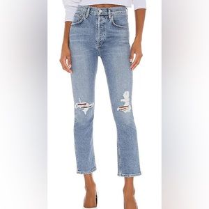 NWT Agolde Riley High Rise Straight Crop
Jeans in Whiplash